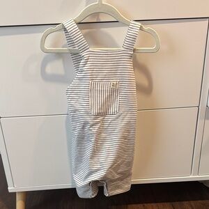 9-12m stripped overall romper